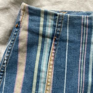 Multicolor Denim Mini Skirt